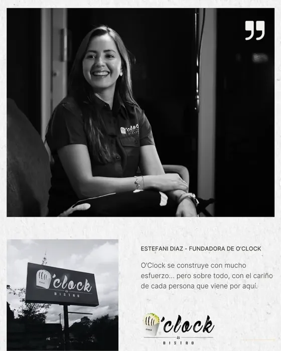 Estefani Diaz, fundadora de O'Clock Bistro, en una entrevista.